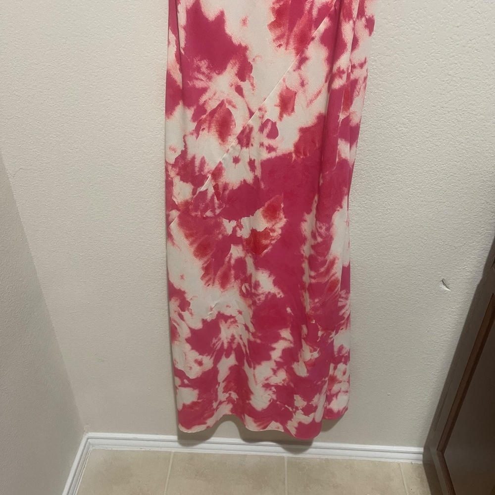 Thakoon Pink Tie-Dye Satin Slip Maxi Dress Size 2 (Retails $315) FLAW See Photos - Picture 14 of 16
